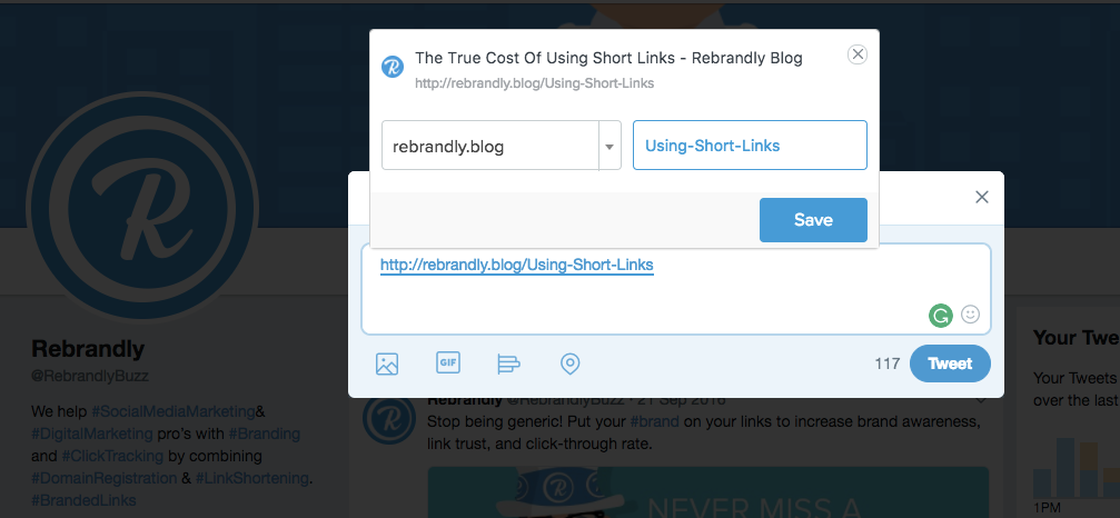 Twitter Url Shortener Rebrandly