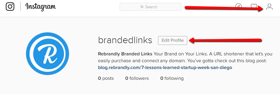 Edit And Brand Your Instagram Bio Link Rebrandly